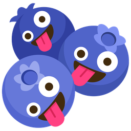 zany face and blueberries