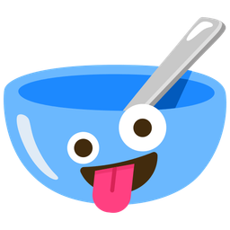 zany face and bowl with spoon