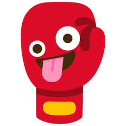 zany face and boxing glove