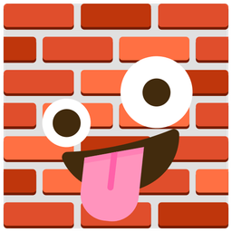 zany face and brick