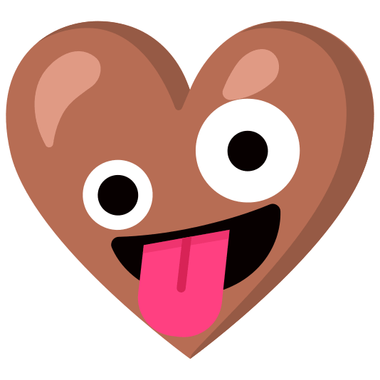 Zany face and Brown heart