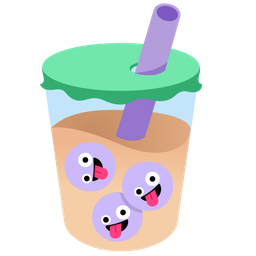 zany face and bubble tea