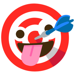 zany face and bullseye