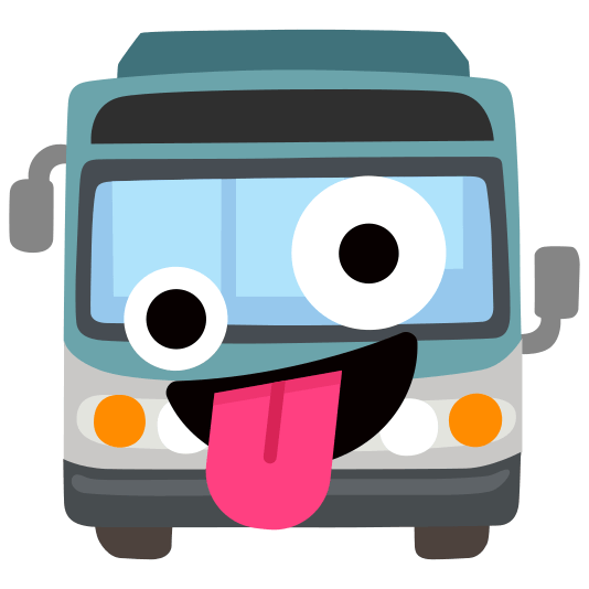 Zany face and Bus