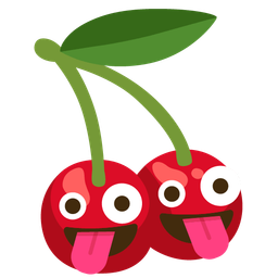 zany face and cherries