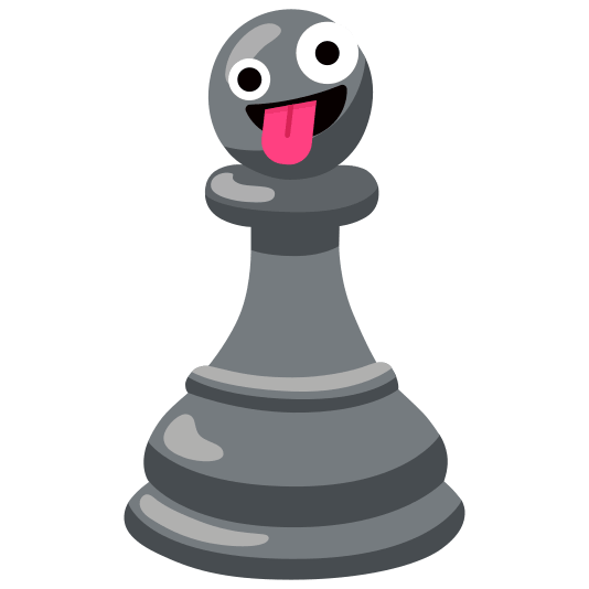 Zany face and Chess pawn