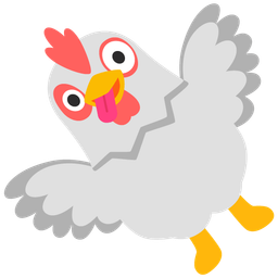 zany face and chicken