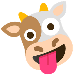 zany face and cow face