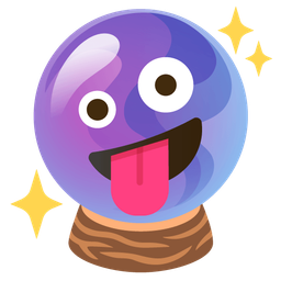 zany face and crystal ball