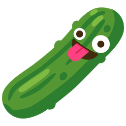 zany face and cucumber