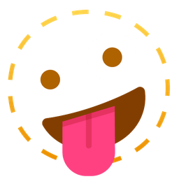 zany face and dotted line face