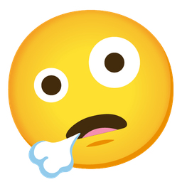 zany face and face exhaling