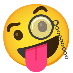 zany face and face with monocle