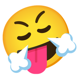 zany face and face with steam from nose