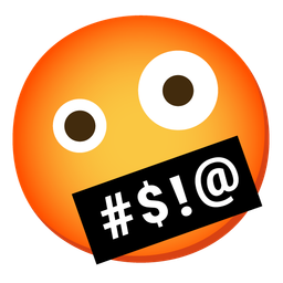 zany face and face with symbols on mouth