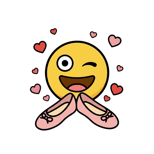 Zany face and Flat shoe