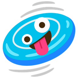 zany face and flying disc