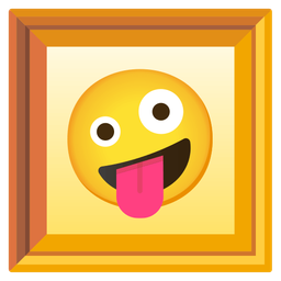 zany face and framed picture