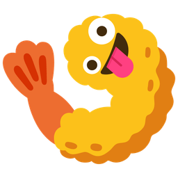 zany face and fried shrimp