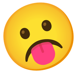 zany face and frowning face