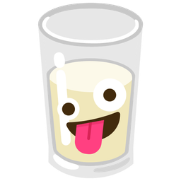 zany face and glass of milk