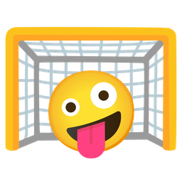 zany face and goal net