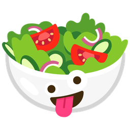 zany face and green salad