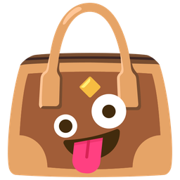 zany face and handbag