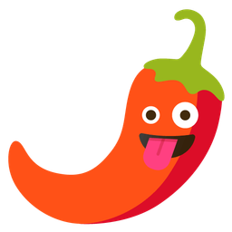 zany face and hot pepper