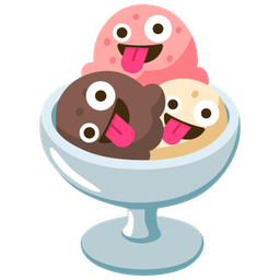 zany face and ice cream