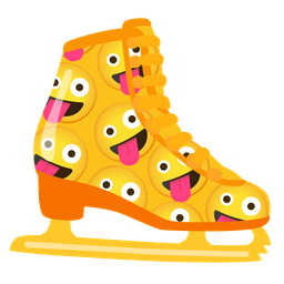 zany face and ice skate