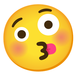 Zany face and Kissing face with closed eyes