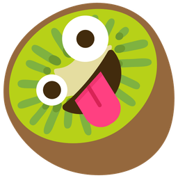 zany face and kiwi fruit