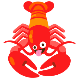 zany face and lobster