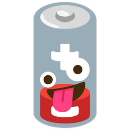 zany face and low battery