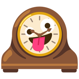 zany face and mantelpiece clock