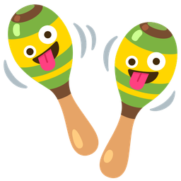 zany face and maracas