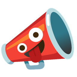 zany face and megaphone