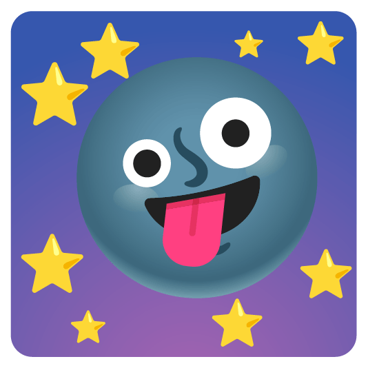 Zany face and New moon face