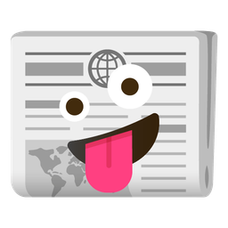 zany face and newspaper