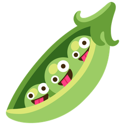 zany face and pea pod