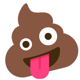 zany face and pile of poo