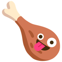 zany face and poultry leg