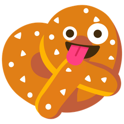 zany face and pretzel