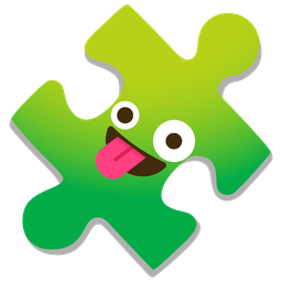 zany face and puzzle piece