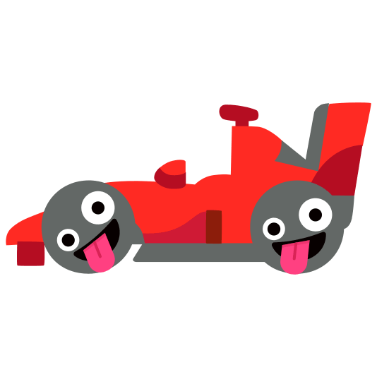 Zany face and Racing car