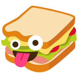 zany face and sandwich