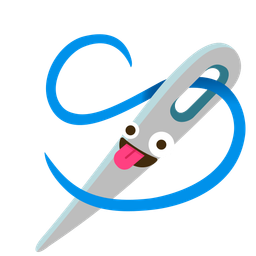 zany face and sewing needle