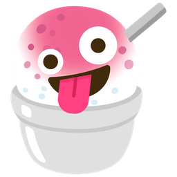 zany face and shaved ice