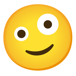 Zany face and Slightly smiling face